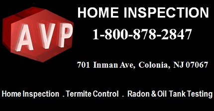 AVP Home Inspection: 1-800-878-2847; 701  Inman Ave,  Colonia,  NJ 07067; Termite and Past Control, Termite Damage Repairs, Radon Testing, Oil Tank Testing, Lead Pain Asbestos